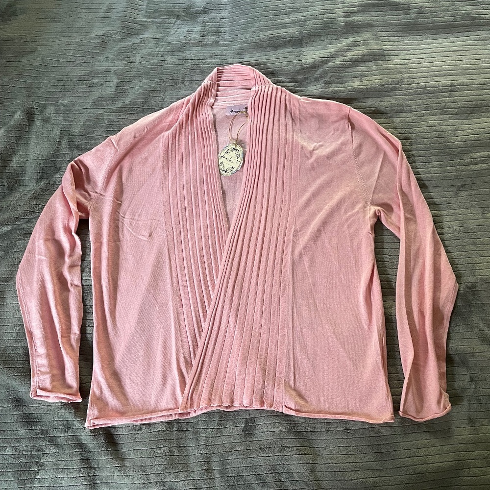 NWT Jennifer T. Knit couture, Pink Cardigan, large